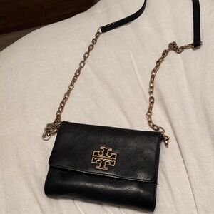 Tory Burch Black Crossbody Bag with Gold Chain